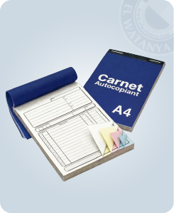 Carnet autocopiant 4 exemplaires X 25 copies