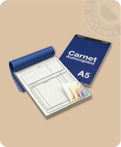 Carnet autocopiant 4 exemplaires X 25 copies