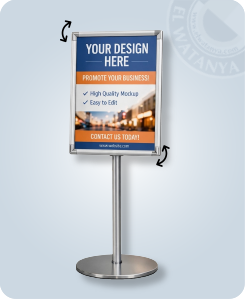 Porte affiche clippant sur pied