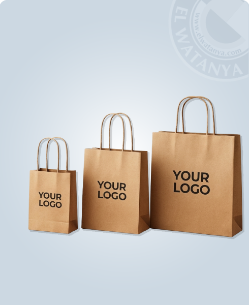 Sac kraft poigné torsadé imp 1 couleur