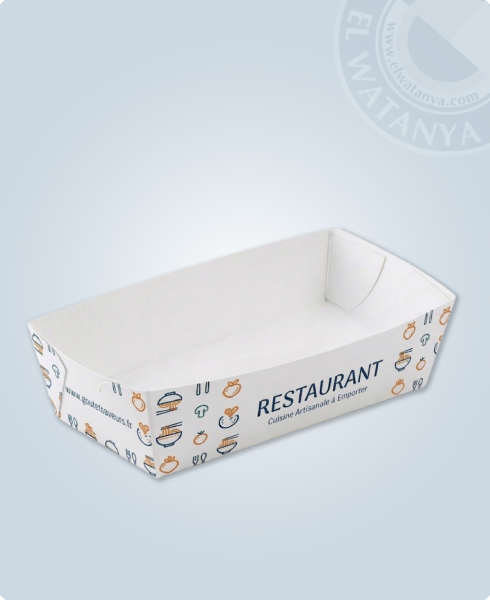 Barquette blanc imp quadrie