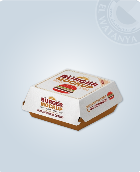 Boîte à burger blanc imp quadrie